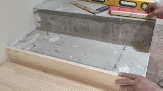 самый простой и самый оптимальный способ установки лестничных ступеней на бетон