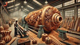 Carving A Giant Redwood Tree With Dangerous Technical Skills, Large Wood Processing Factory #100