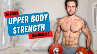 30 Min DUMBBELL UPPER BODY WORKOUT to Build Muscle (No Repeats)