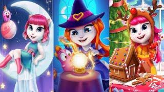 My Talking Angela 2 Witch Angela vs Space Angela vs Elf Angela Halloween vs Christmas vs Talent Show