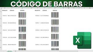 Como Gerar Código de Barras no Excel | Ean13 BarCode QR Code etc | Gerador Código Barras