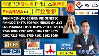 KS看股 - 马股 KLSE BURSA 分享 - 9-5-2024 和亚马逊做生意 伟仕佳杰飙新高PHARMA审计师拉警报SIGN #MCEHLDG GENETEC PHMLDG TOPMIX