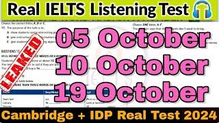 5 October, 10 October, 19 October 2024 IELTS Listening Test with Answer | IELTS Fever Listening Test