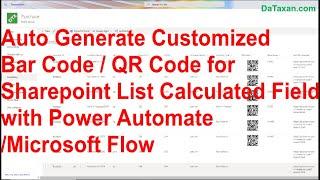 Generate QR Code/Barcode for Sharepoint List Calculated field with Power Automate/Microsoft Flow