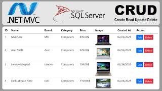 CRUD Operations using ASP.NET Core MVC, Entity Framework and SQL Server | Create Read Update delete