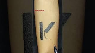 How to make N and k tattoo design #viral #tattoo #shorts #shortvideo #viralvideo #art #artist