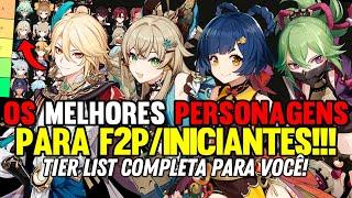 TIER LIST DOS MELHORES PERSONAGENS  4⭐ PARA INICIANTES/JOGADORES F2P - GENSHIN IMPACT