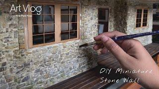 DIY Miniature House | How To Make Miniature Stone wall | Dollhouse Exterior Flooring