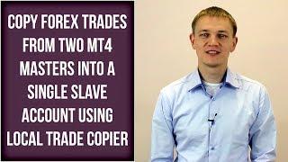 Copy forex trades from two MT4 masters into a single slave account using LTC