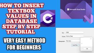 C# Insert TextBox values in database with button click | How to insert Text Box Data in DB