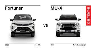Toyota Fortuner vs Isuzu MU-X side-by-side visual comparison + specs | New MY 2021/2022