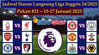 Jadwal Liga Inggris Live SCTV - Arsenal vs Tottenham - EPL 2024/2025 Pekan 21