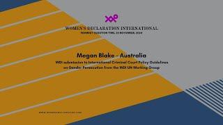 Megan Blake - Australia - WDI submission to ICC Policy Guidelines on Gender Persecution #WDI #FQT