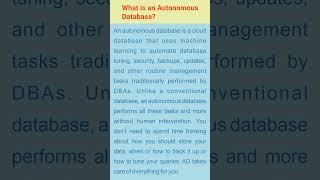 What's an Autonomous Database? | An Autonomous Database Definition | Oracle Database