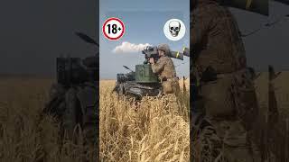 Ukranian soldier fires a FGM-148 Javelin at a Russian vehicle. Hit visible