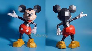 How to make Mickey Mouse Papercraft  Cricut paper crafts, Low poly papercraft, 3d mickey mouse svg