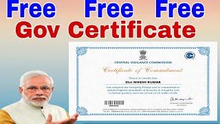 How To Get Central Govt CVC Certificate Online Free|| FREE Certificate by Government of India || MGT