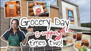 NEW items at Aldi Shopping & Cooking Two Dinners at once! | BBQ Smoked cheddar Sloppy Joes | Cooking