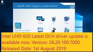 Intel UHD 620 Latest DCH driver Update