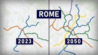 Evolution of the Rome Metro 1955-2050 (geographic map)