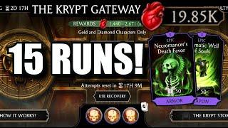 I DID 15 ELDER KRYPT RUNS... Here's What I Got! | Krypt Rant #1 MK Mobile