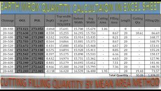 How to Calculate Earth Work Quantity Cut and Fill Volume | Prepare Earthwork Bill from Level Sheet |