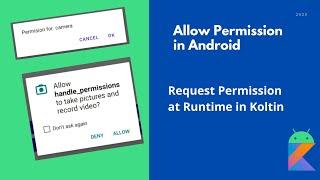 Request  Runtime permissions in Kotlin