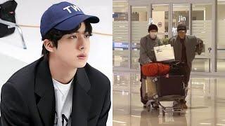 Carrying suitcases, BTS' Jin and Jungkook arrive at the airport for vacation, where are they?