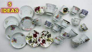 Wonderful Recycling of Old, Broken, Lost Cups! 5 Great Ideas!