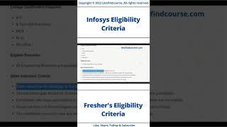 (Updated) Infosys Freshers Eligibility Criteria #infosys #placement