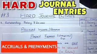 HARD Journal Entries by Saheb Academy - Class 11 / B.COM / CA Foundation