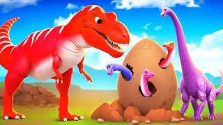 Epic Mud Egg Discovery: T Rex Shows Gigant Mud Egg Powers to Brachiosaur | Jurassic World Cartoons
