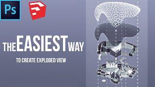 The easiest way to make an exploded view `  architecture `  photoshop | Geo Creations