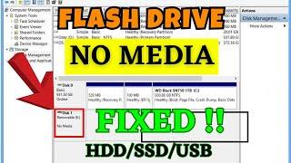 USB flash drive showing no media Fix