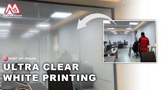 Customized Ultra Clear White Printing | HP Latex 700 W | Custom Gradient Design | Mist of Miami |