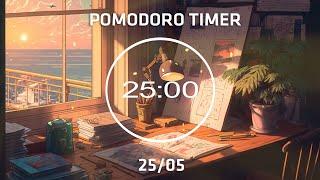 12 Hour STUDY WITH POMODORO ft. 25 Minute focused pomodoro timer + 5-min Break [lofi mix]