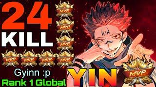 24 Kills Yin Late Game Hard Carry - Top 1 Global Yin by Gyinn :p - Mobile Legends