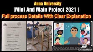 Anna University project 2021 full process |Mini & Main Project details|latest news|presentation tips