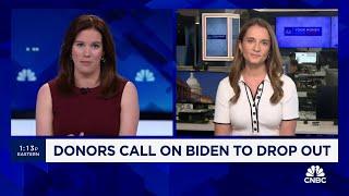 Small but growing number of Democratic donors call on Biden to drop out of presidential race