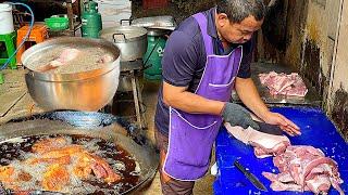 Amazing Chef Skills! Sold Out 200 kg of Crispy Pork Per Day | Thai Street Food