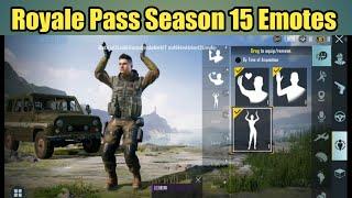 Pubg Mobile Season 15 Emotes | Royale Pass Season 15 Emotes |