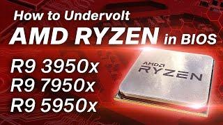 How to undervolt AMD ryzen 5950x 7950x 3950x 5900x 7900x in BIOS to reduce CPU temp Overheating