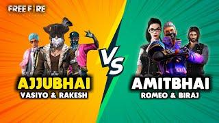 Three vs Three Best Game with Rakesh, Vasiyo, Romeo and Amitbhai - Garena Free Fire