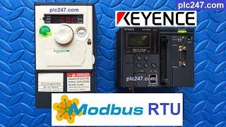 ATV312 Schneider VFD "Modbus RTU" PLC Keyence Tutorial