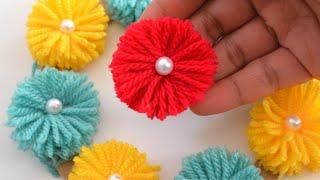 No crochet yarn flower Making | Easy yarn flower| How to make flower with Yarn| Yarn crafts