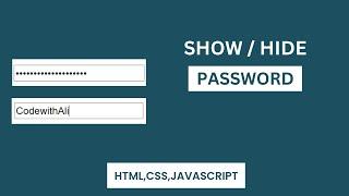 Show/Hide Password Toggle using JavaScript