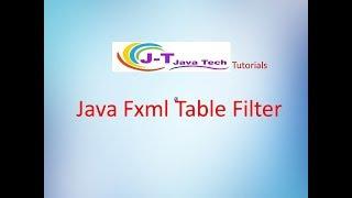 Java Fxml Table Filter