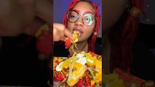 ASMR loaded flamin hot puffs nachos #mukbang #food #foodie #nachos #asmr #eating