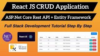 React JS CRUD Application | Asp.Net Core Web API + Entity Framework + Sql Server