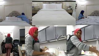 busy evening routine in winter house maid in saudi arabia #kadama #shagala #housekeeper